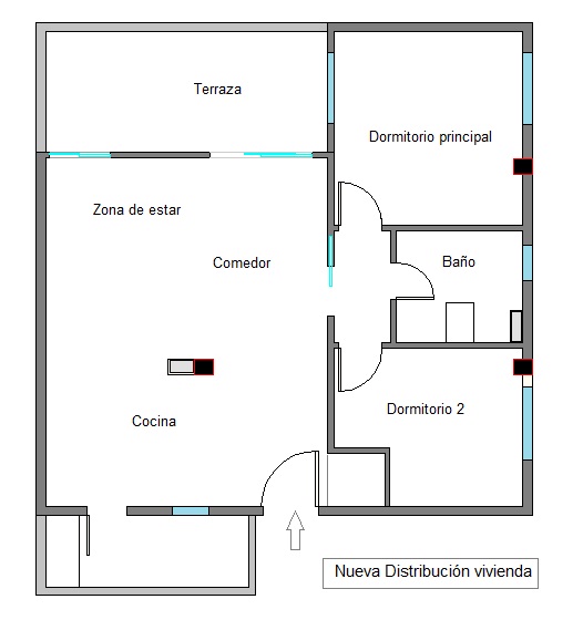 Planos de casa de 50 metros cuadrados,Soluciones a la distribución