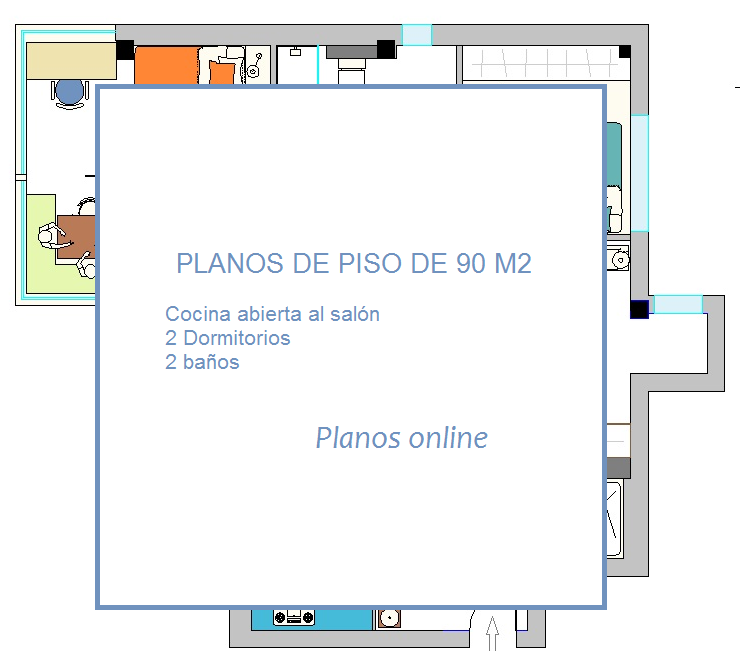 Planos piso de 90 m2