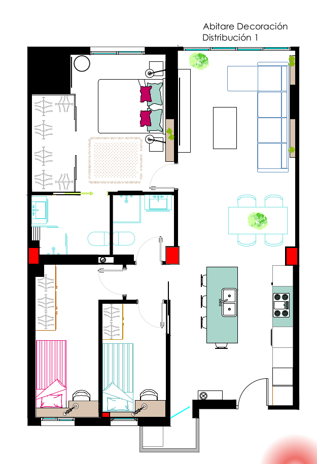 distribución de interiores de casas