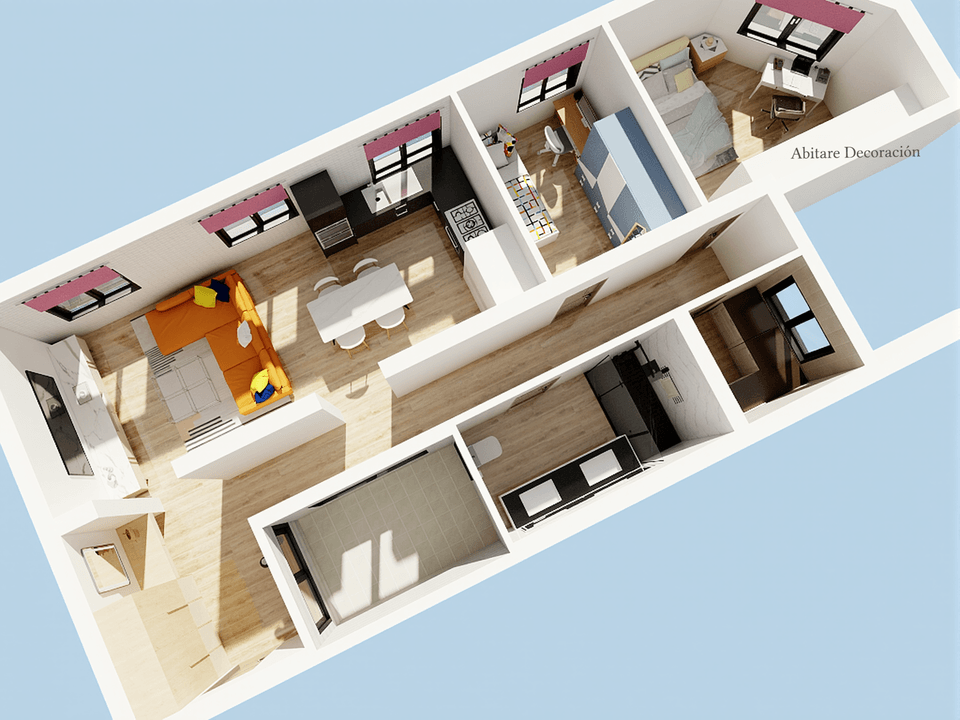 DISTRIBUCI&Oacute;N PISO DE 66 M2