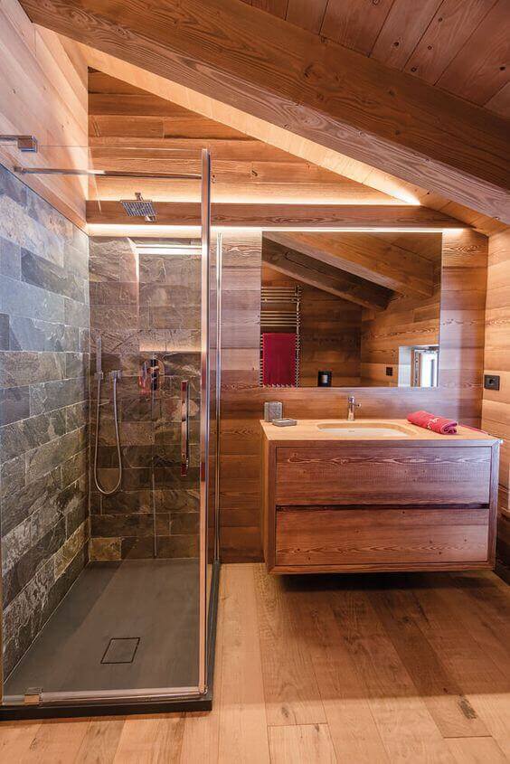 baños revestidos de madera