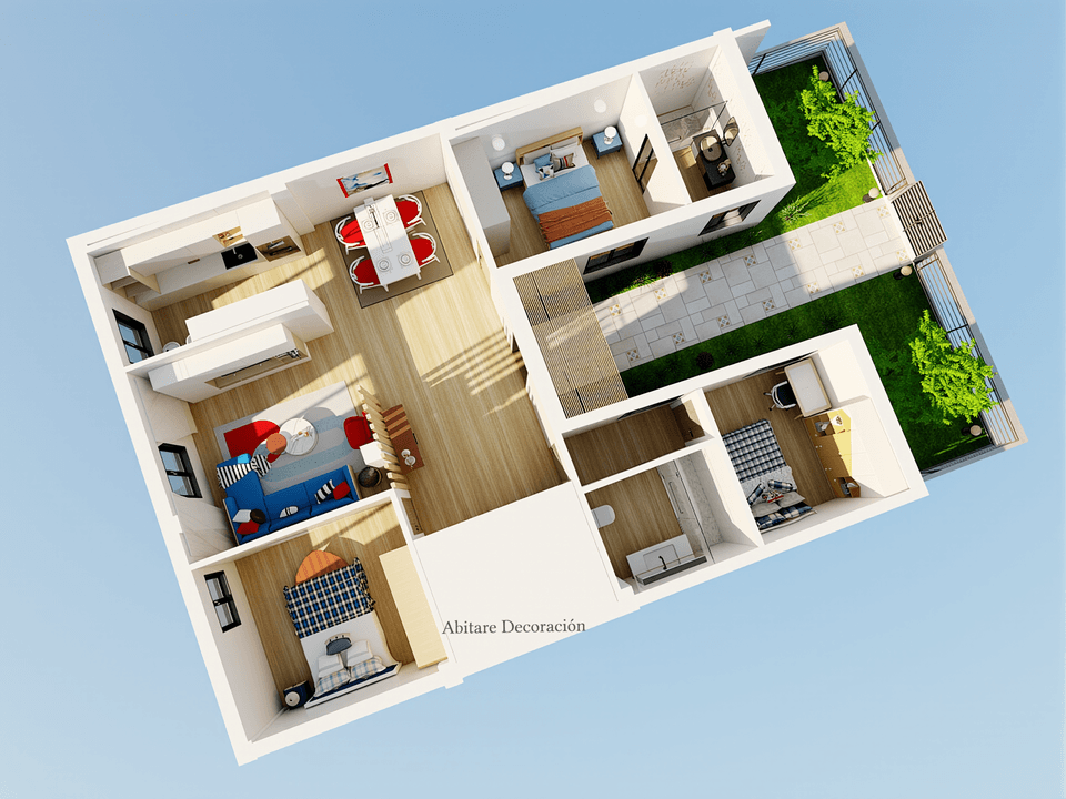 Casa en forma de U