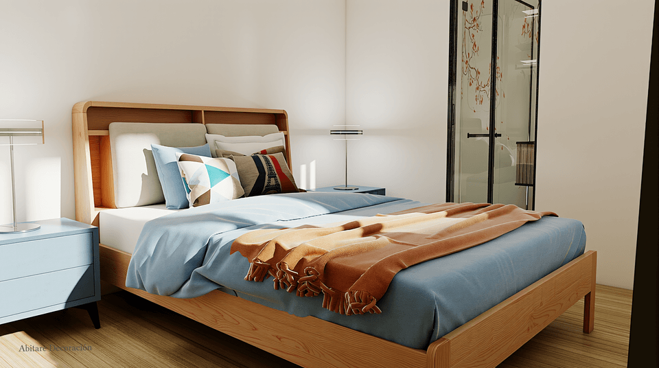 Dormitorio principal de la vivienda en forma de U