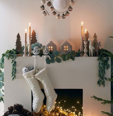 decoracion nordica chimenea en navidad