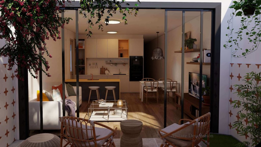 PLANOS DE CASA CON PATIO