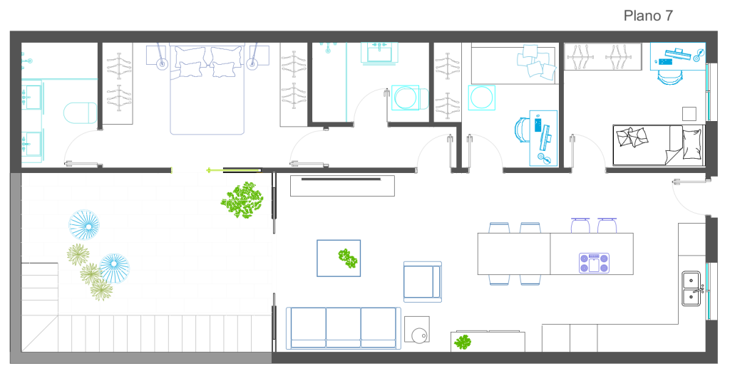 PLANOS DE CASA CON PATIO