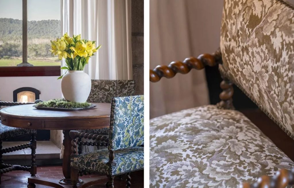 Tela Squella para tapizar, flores, rayas ambiente 3